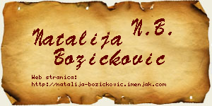 Natalija Božičković vizit kartica